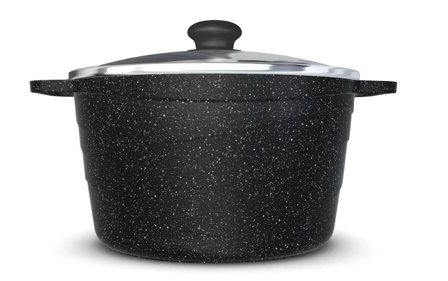 Изображение Кастрюля НЕВА МЕТАЛЛ ПОСУДА NG6640 со стекл. крышкой 4л «Neva Granite» (4 л )