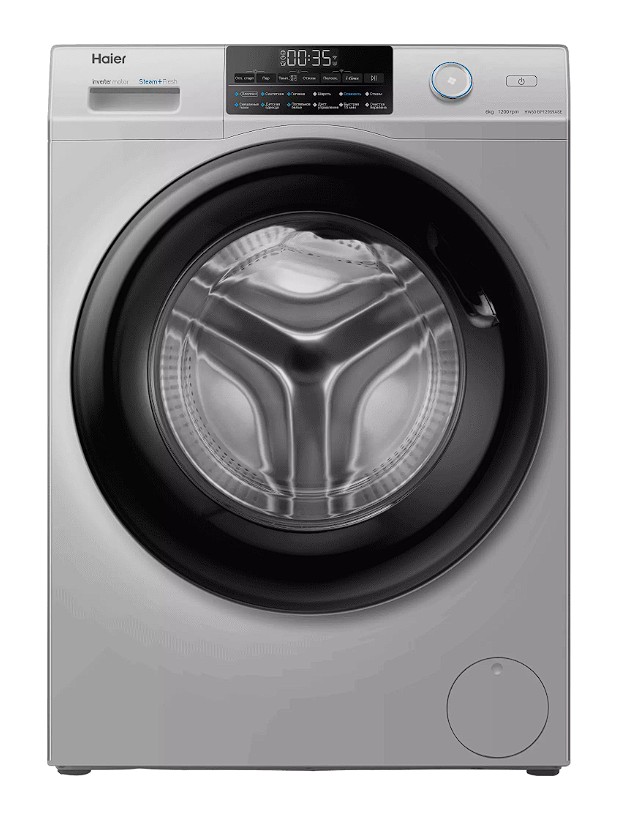 Изображение Стиральная машина Haier HW60-BP12959ASE, серебристый (фронтальная, 6 кг, 1200 об/мин )