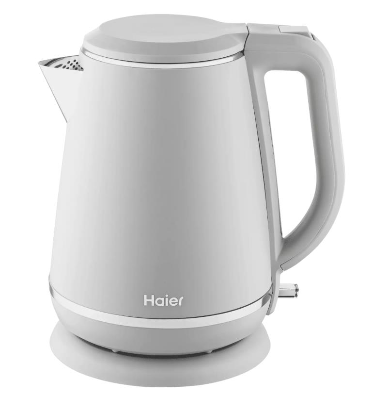 Изображение Электрический чайник Haier HK-502 (3000 Вт/1,5 л /пластик, нержавеющая сталь/серый)
