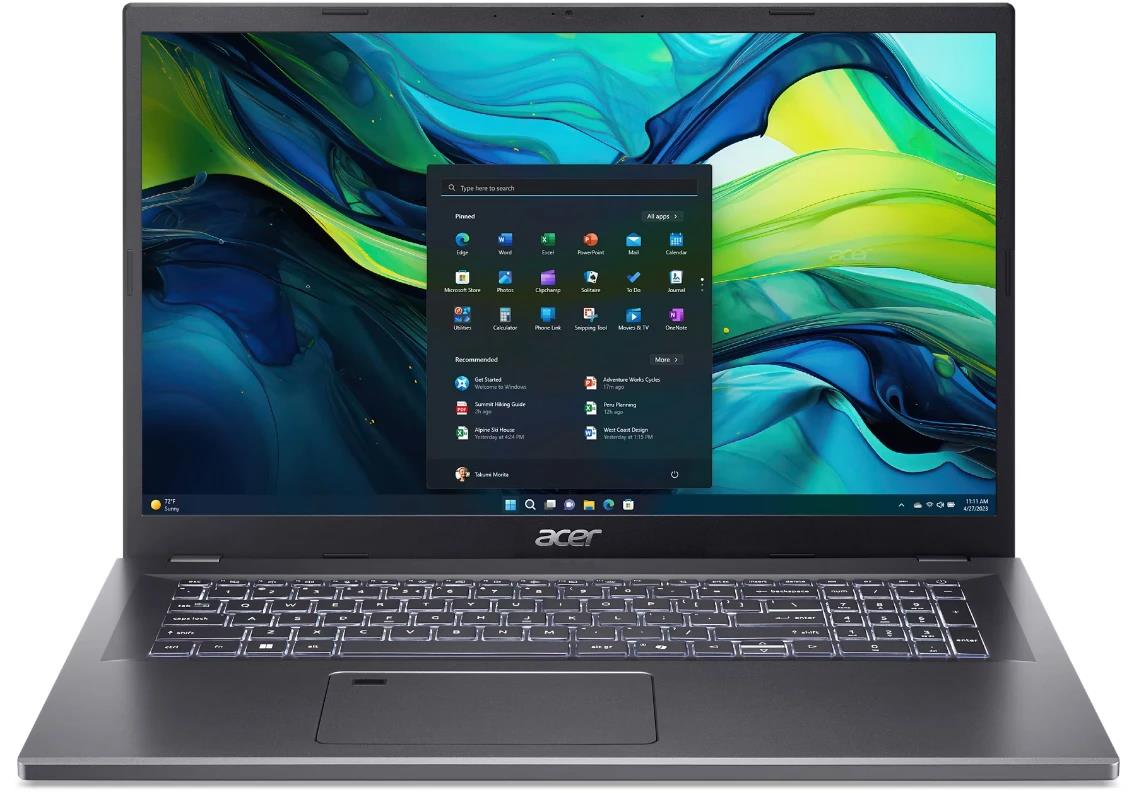 Изображение Ноутбук Acer Aspire 17 A17-51M-54AL (Intel 1334U 1300 МГц/ SSD 512 ГБ  /RAM 16 ГБ/ 17.3" 1920x1080/VGA встроенная/ Без ОС) (NX.JERER.001)