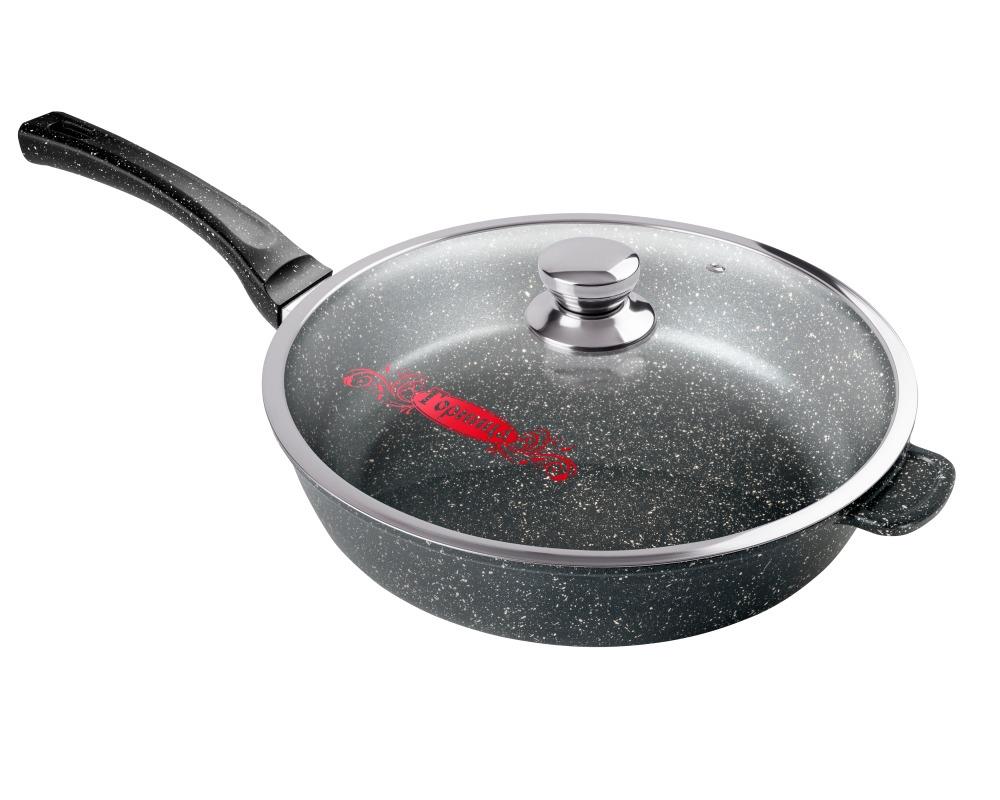 Изображение Универсальная сковорода РОССИЯ 280/70мм Гранит пласт/руч. с кр. (п/у), с2852аг (28 см )