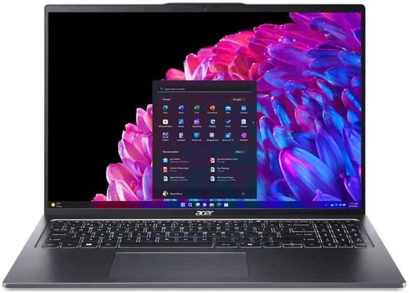 Изображение Ноутбук Acer Swift Go 16 (Intel 155H 1400 МГц/ SSD 1024 ГБ  /RAM 32 ГБ/ 16" 3200х2000/VGA встроенная/ Windows 11 Home) (NX.KSHCD.003)