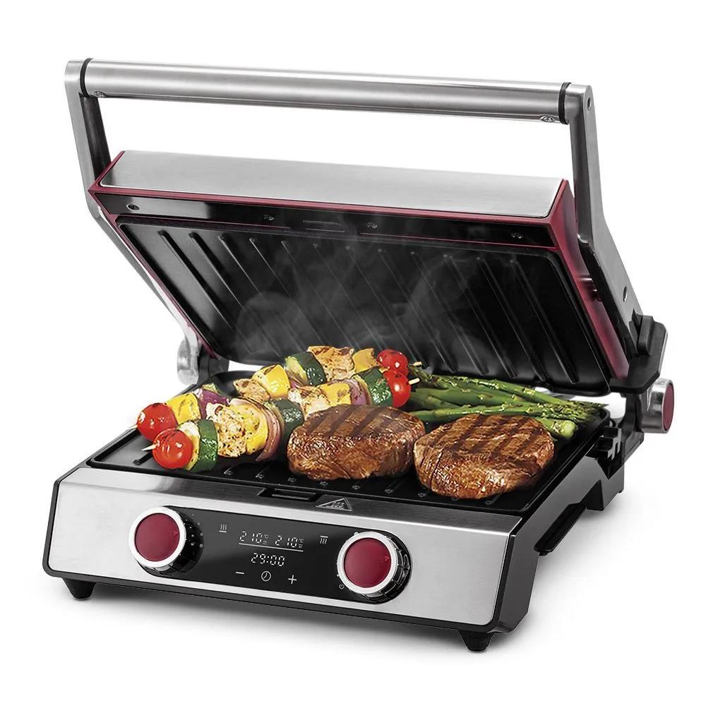 Изображение Электрический гриль Kitfort КТ-3631 серебристый, 2200 Вт