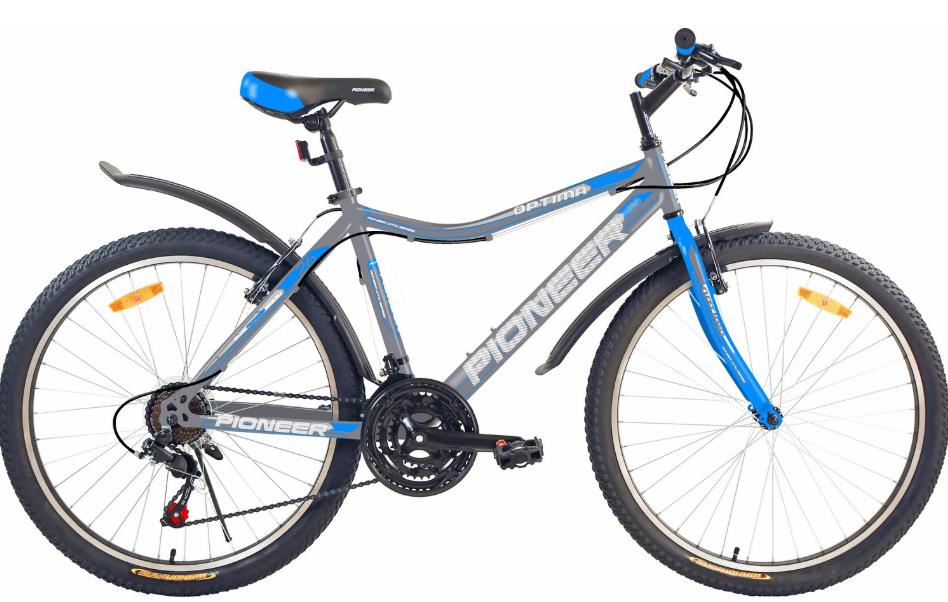 Изображение Велосипед Pioneer Optima 26 (белый, серый, синий/26 "/18.0 ")-2023 года