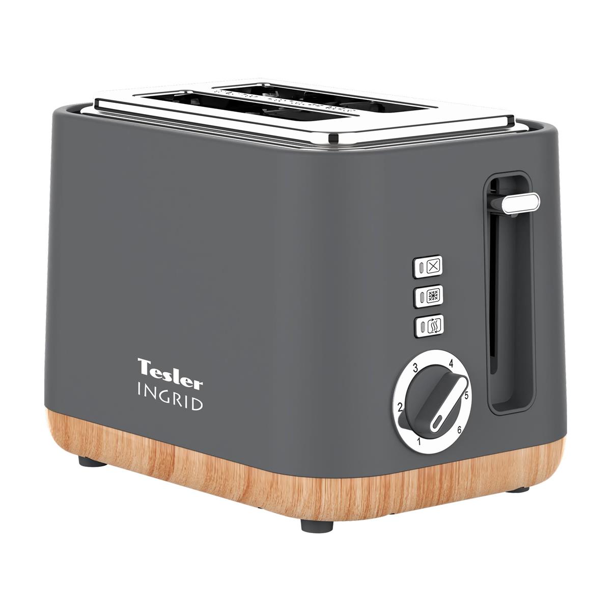 Изображение Тостер Tesler TT-244 GREY (815 Вт  серый)
