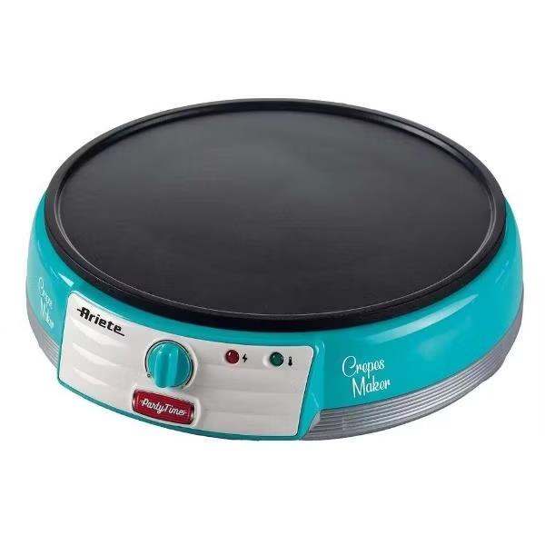 Изображение Блинница Ariete 202/01 PARTY TIME 2 лопатки в комплекте, Ретро дизайн стационарная 1000 Вт , бирюзовый