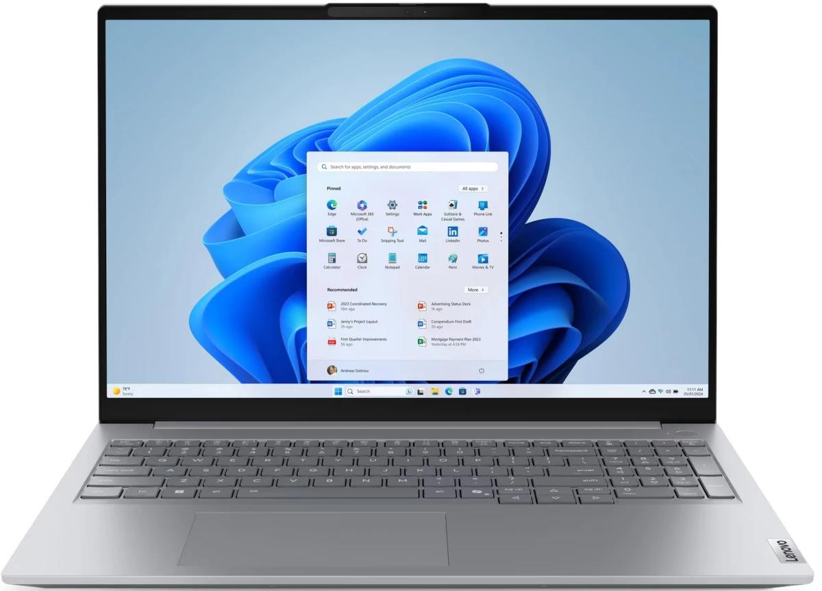 Изображение Ноутбук Lenovo ThinkBook 16 G9 IRL (Intel 240H 2500 МГц/ SSD 1024 ГБ  /RAM 32 ГБ/ 16" 1920x1200/VGA встроенная/ Windows 11 Pro) (21US006FGQ)