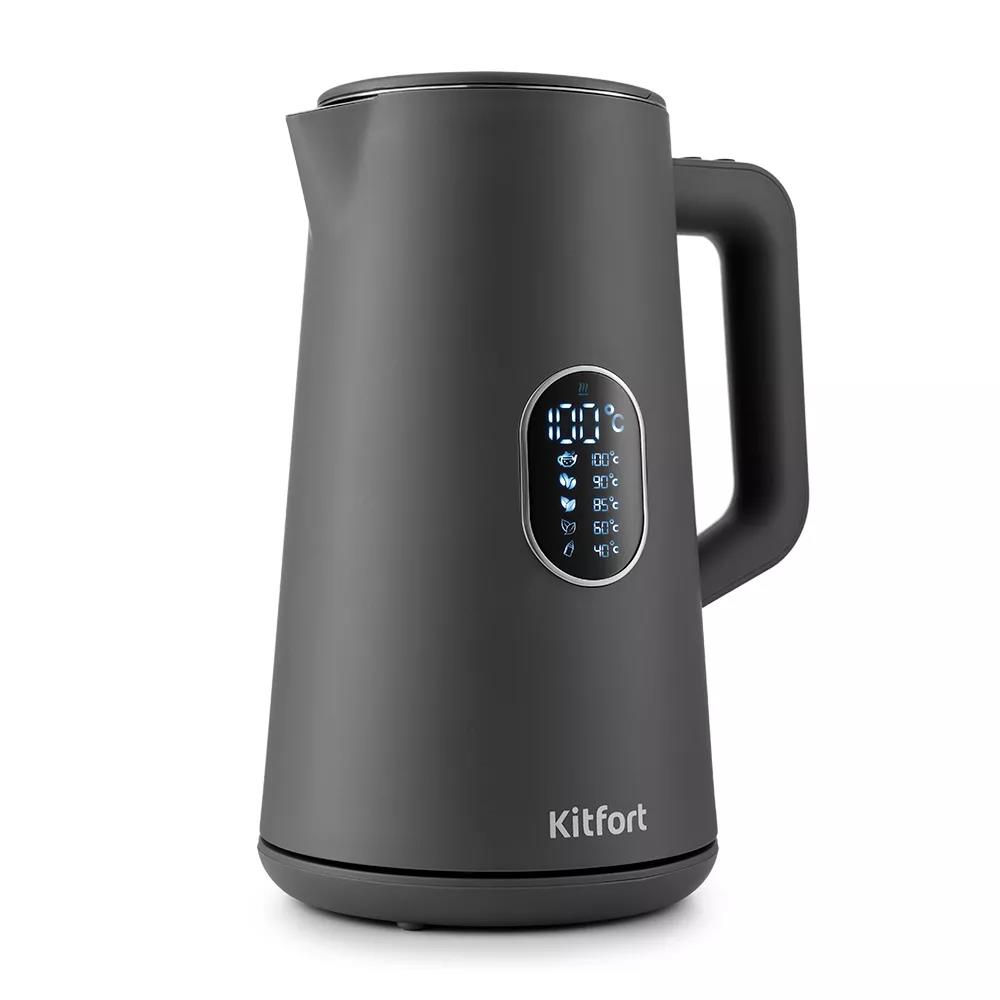Изображение Электрический чайник Kitfort KT-6115-2 (1650 Вт/1,5 л /пластик, нержавеющая сталь/серый)