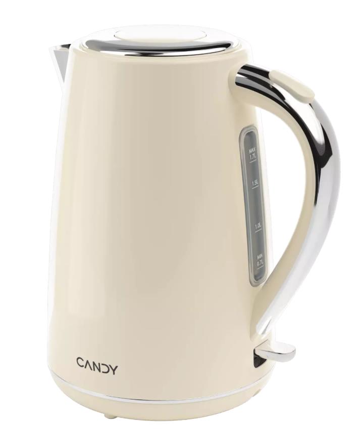 Изображение Электрический чайник Candy CK-202 (2200 Вт/1,7 л /нержавеющая сталь/бежевый)