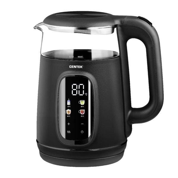 Изображение Электрический чайник CENTEK CT-0052 Black (2200 Вт/1,7 л /стекло, пластик/черный)