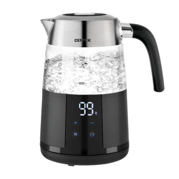 Изображение Электрический чайник CENTEK CT-0029 (2200 Вт/1,7 л /стекло/черный)