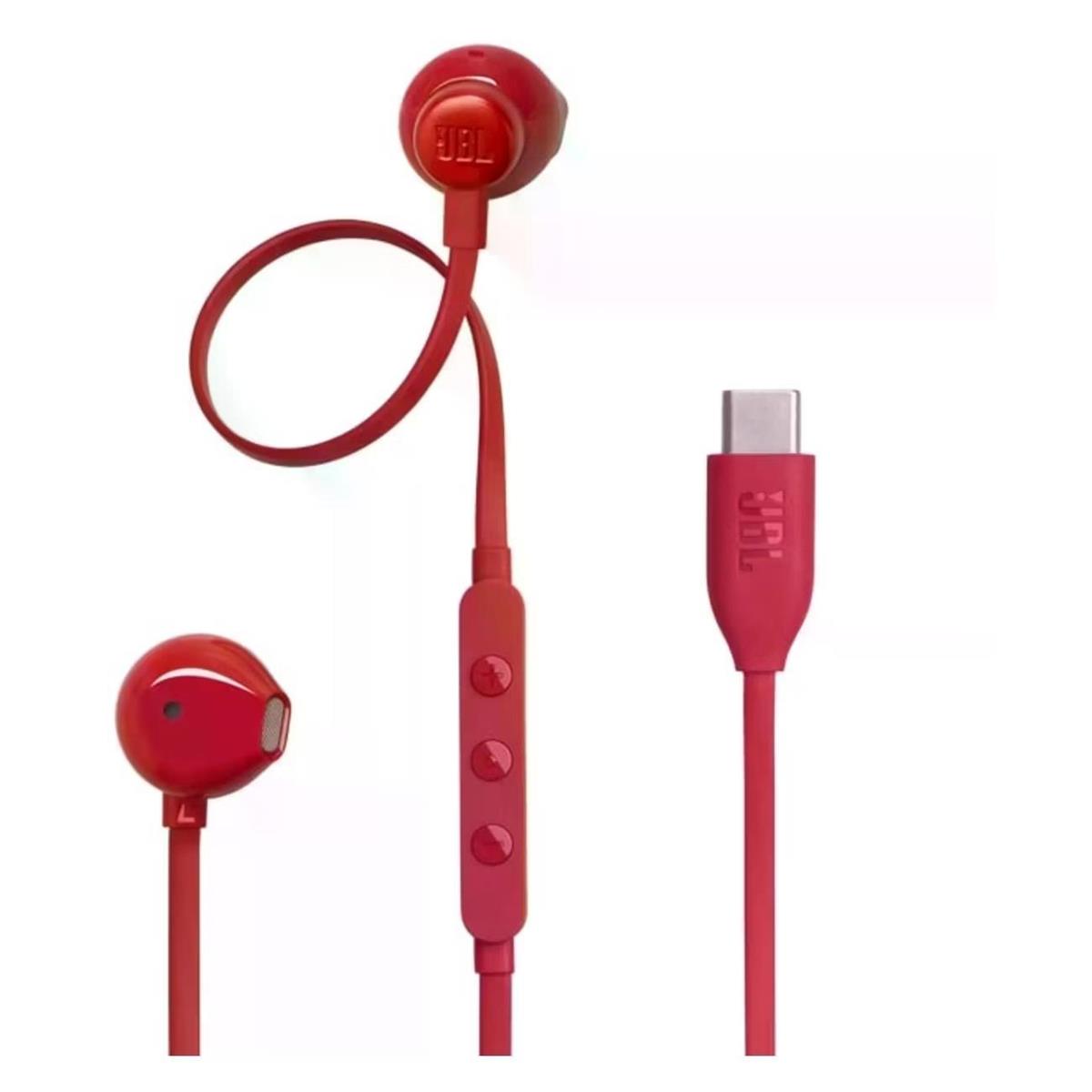 Изображение Наушники JBL Tune 305C, вкладыши, USB Type-C красный