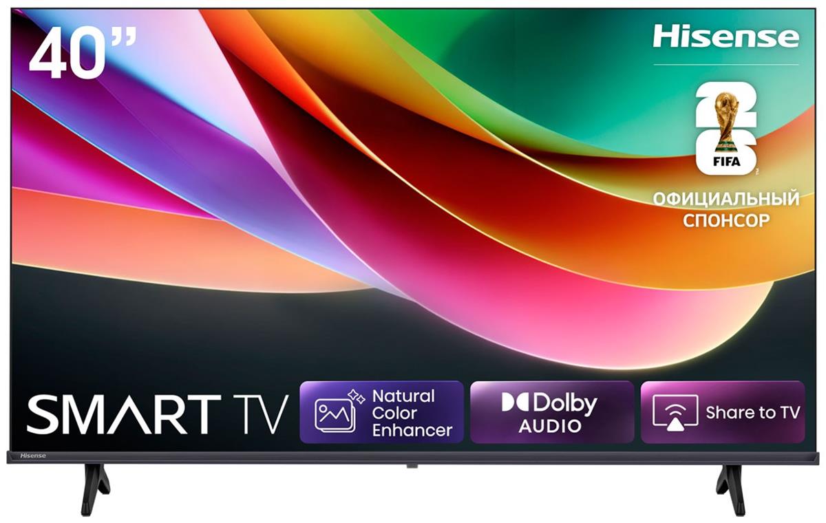 Изображение Телевизор Hisense 40A4S 40" HDR, 1080p Full HD Smart TV черный