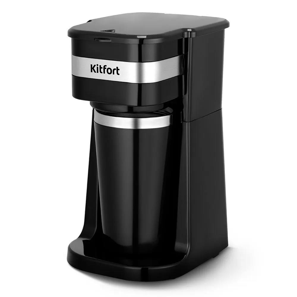 Изображение Кофеварка Kitfort КТ-7626 750Вт черный/серебристый (капельная//750 Вт )