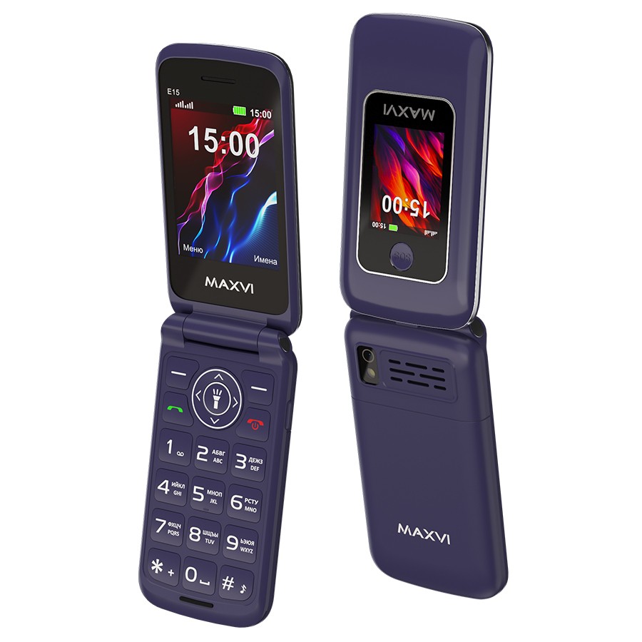Изображение Мобильный телефон MAXVI E15,синий
