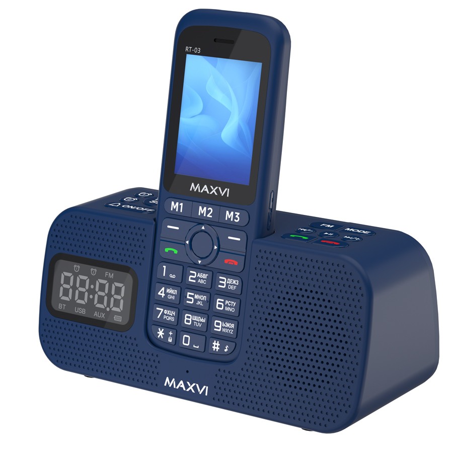 Изображение Мобильный телефон MAXVI RT-03 с док-станцией,синий
