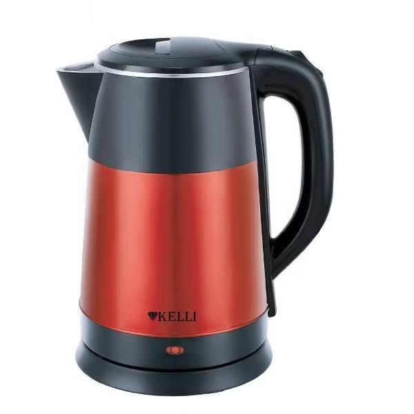 Изображение Электрический чайник Kelli KL-1374 red (2200 Вт/1,8 л /нержавеющая сталь/красный, черный)