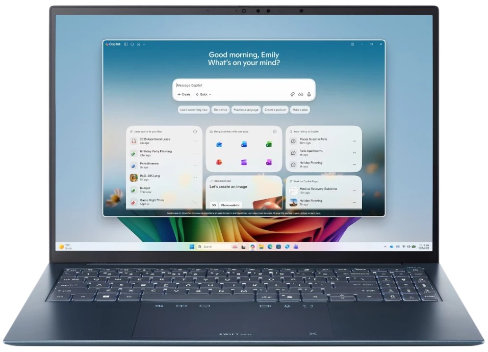 Изображение Ноутбук Acer Swift Edge 16 AI SFE16-I51-76RR (Intel 355 2300 МГц/ SSD 512 ГБ  /RAM 16 ГБ/ 16" 2880x1800/VGA встроенная/ Без ОС) (NX.JVNCD.001)